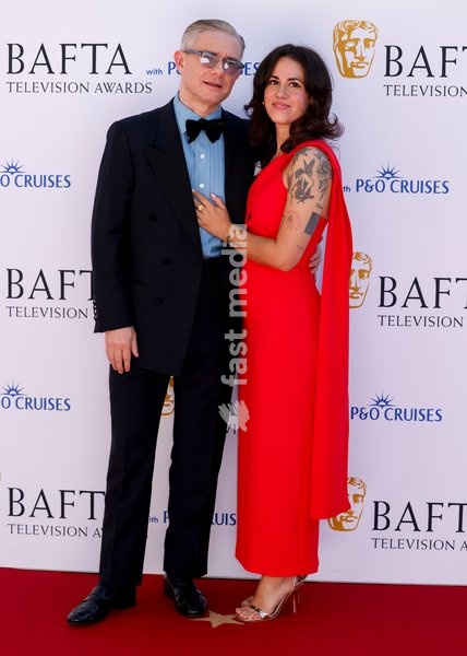 Martin Freeman and Rachel Benaissa at the BAFTA Television Awards 2025 at the Royal Festival Hall in Waterloo, London