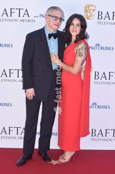 Martin Freeman and Rachel Benaissa attend the BAFTA Television Awards with P&O Cruises 2025 at The Royal Festival Hall, Southbank Centre, Belvedere Road, London SE1 8XX on Sunday 11 May 2025